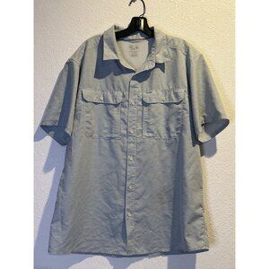 Mountain Hardwear Men’s XL Blue Vented Cotton Button Up Shirt Short Sleeve Outdo